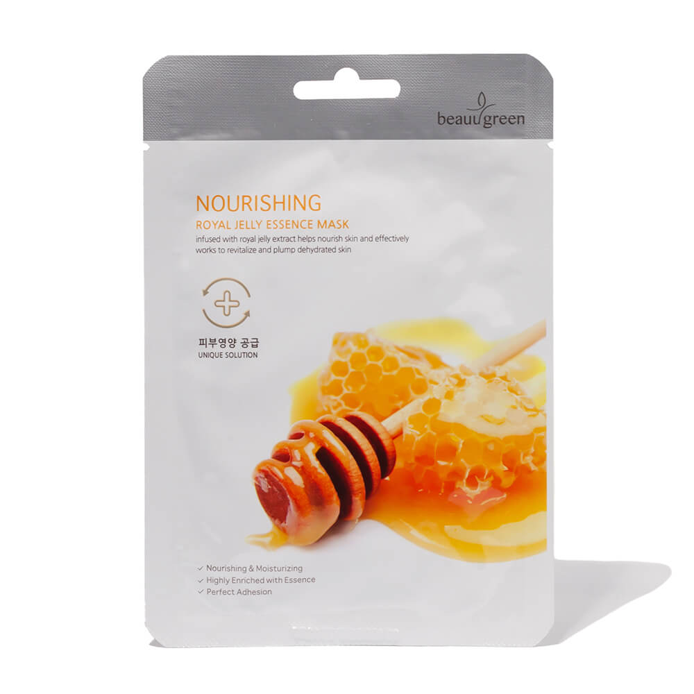 Живильна тканинна маска з маточним бджолиним молочком Nourishing Royal Jelly Essence Mask BeauuGreen, 23 г
