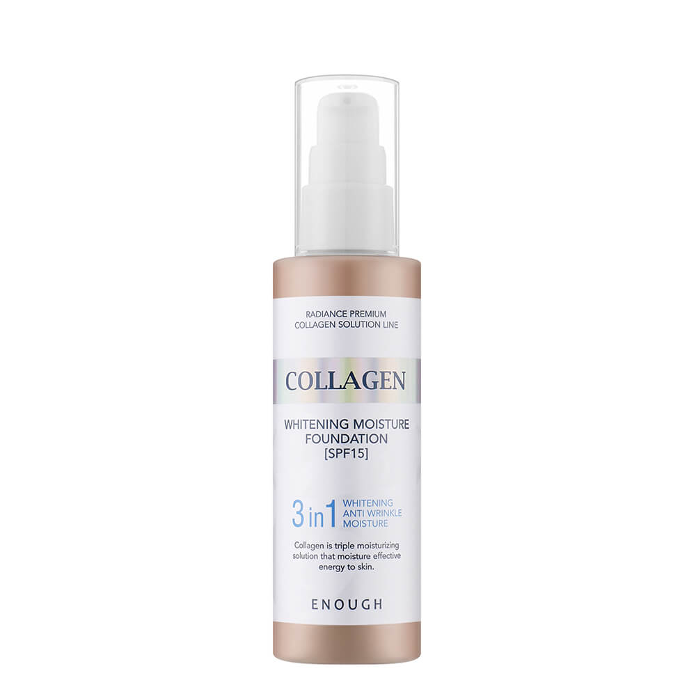 Тональна основа з колагеном 3в1 Collagen Whitening Moisture Foundation SPF15 Enough, тон 23, 100 мл