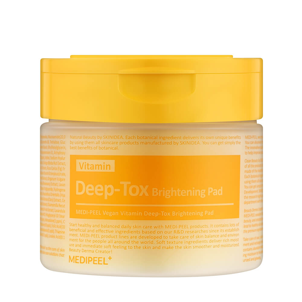 Освітлювальні вітамінні педи для обличчя Vegan Vitamin Deep-Tox Brightening Pad MEDIPEEL, 70 шт