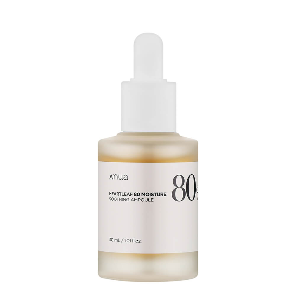 Заспокійлива ампула для обличчя з екстрактом хауттюйнії Heartleaf 80% Soothing Ampoule Anua, 30 мл