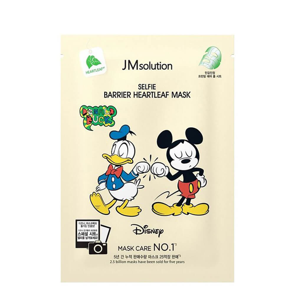 Заспокійлива тканинна маска з хауттюйнією Disney Collection Selfie Barrier Heartleaf Mask JMsolution, 30 мл
