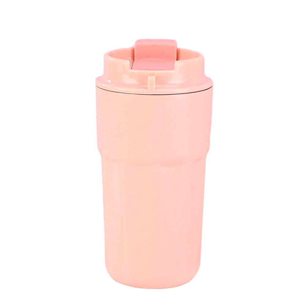Термочашка Happy Life із защіпкою та колбою з нержавіючої сталі, рожевий, 450 мл