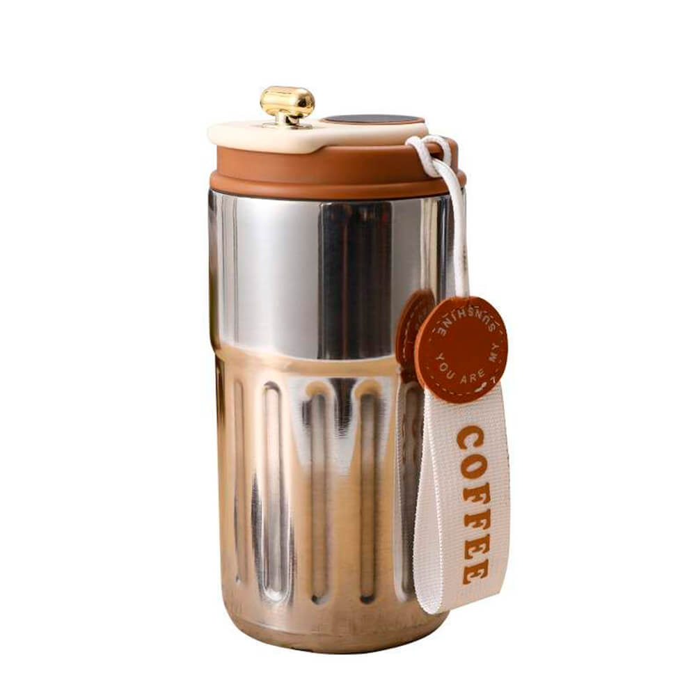 Термочашка Yiwu Coffee з датчиком температури, коричневий, 500 мл