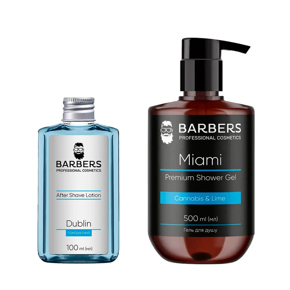 Гель для душу Miami + Тонізуючий лосьйон після гоління Dublin 100 мл В ПОДАРУНОК! Barbers