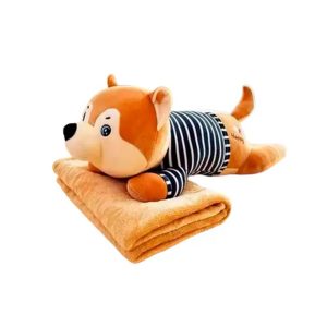 Подушка-іграшка 3в1 Хаскі матрос з пледом, бежевий