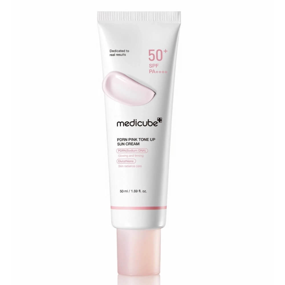 Сонцезахисний тонуючий крем з полінуклеотидами PDRN Pink Tone Up Sun Cream SPF50+ PA++++ Medicube, 50 мл