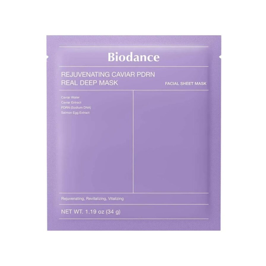 Відновлювальна гідрогелеве маска з полінуклеотидами та ікрою Rejuvenating Caviar PDRN Real Deep Mask Biodance, 34 г
